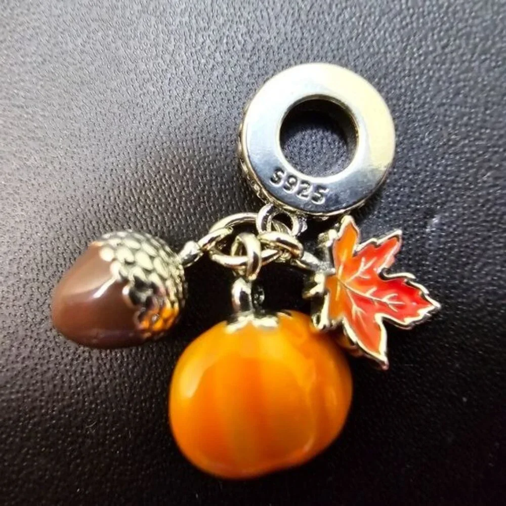 🎃 925 Silver Charm with Fall‎ Elements (NWOT)
